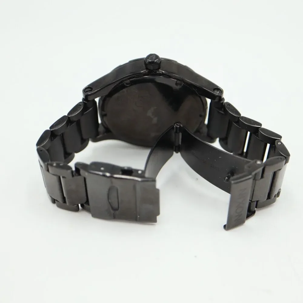 Nixon The Camden All Black Diamond Watch 41mm Left Stainless Steel Bracelet 5.5